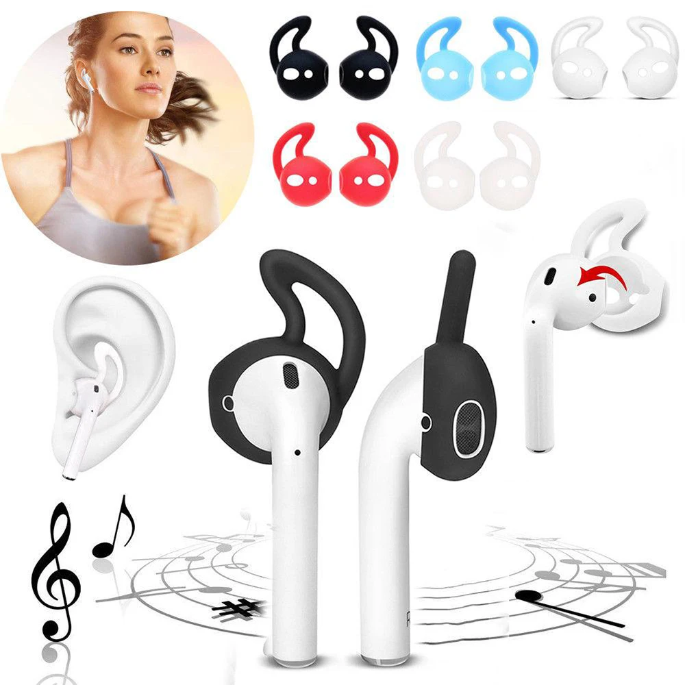 2 пары противоскользящие спортивные наушники-вкладыши airpods/i9S/i10/i11/i12/i13/i14/TWS с