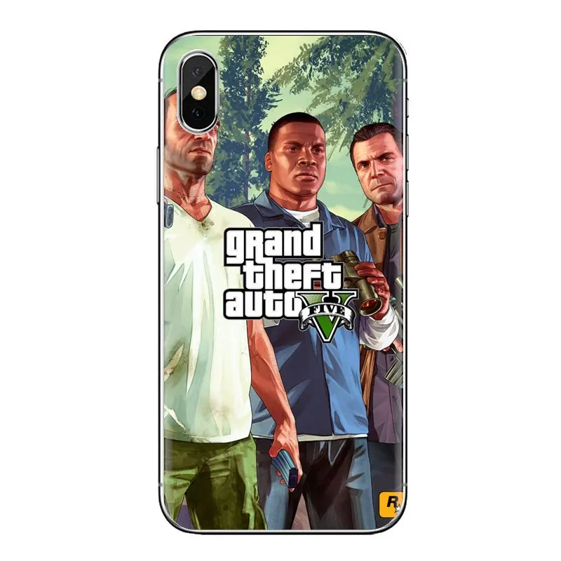 Для Xiaomi Redmi 4A S2 Note 3 3S 4 4X5 Plus 6 7 6A Pro Pocophone F1 GTA San Andreas Grand Theft Auto 5 V TPU прозрачные чехлы |