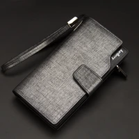 mens clutch business wallet long zip phone bag card holder casual multifunction zip buckle wallet