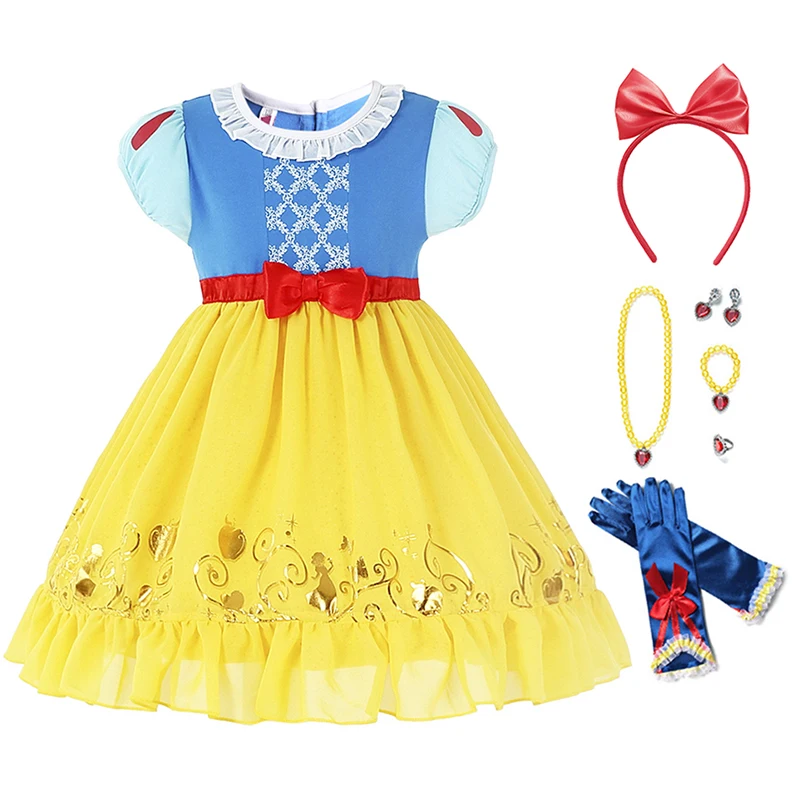 Детское платье принцессы Elza костюм для косплея Белоснежка Хэллоуин нарядная