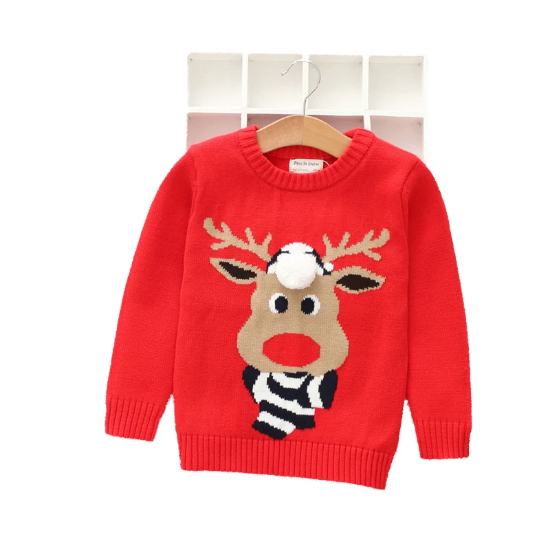 Новинка 2021 Рождественский свитер для маленьких девочек и мальчиков детская