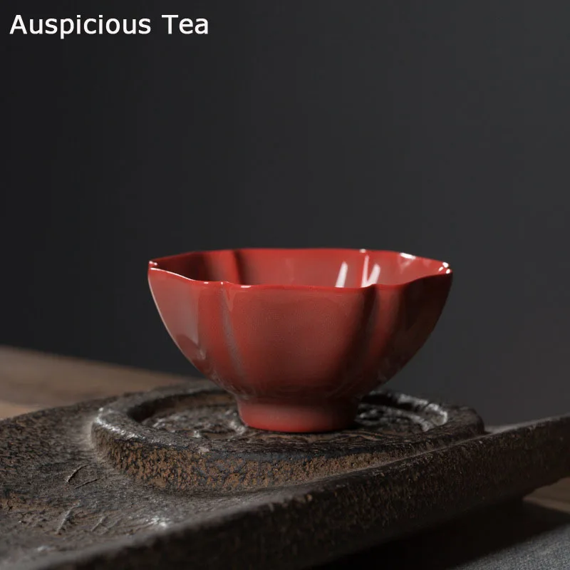 

Longquan Celadon Red Stove Lighting Snow Master Cup Ceramic Kung Fu Tea Set Tea Cup Chinese Large Pu'er Tea Bowl Single Cup Gift
