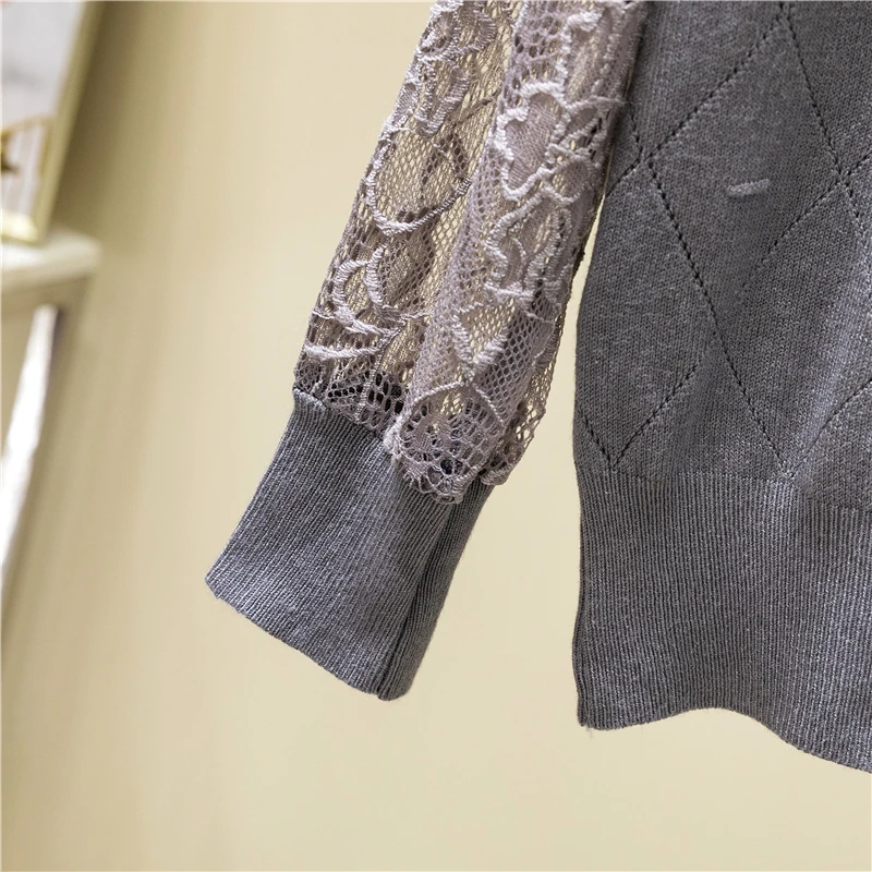 Женский вязаный свитер GIGOGOU тонкий Однотонный пуловер с круглым вырезом