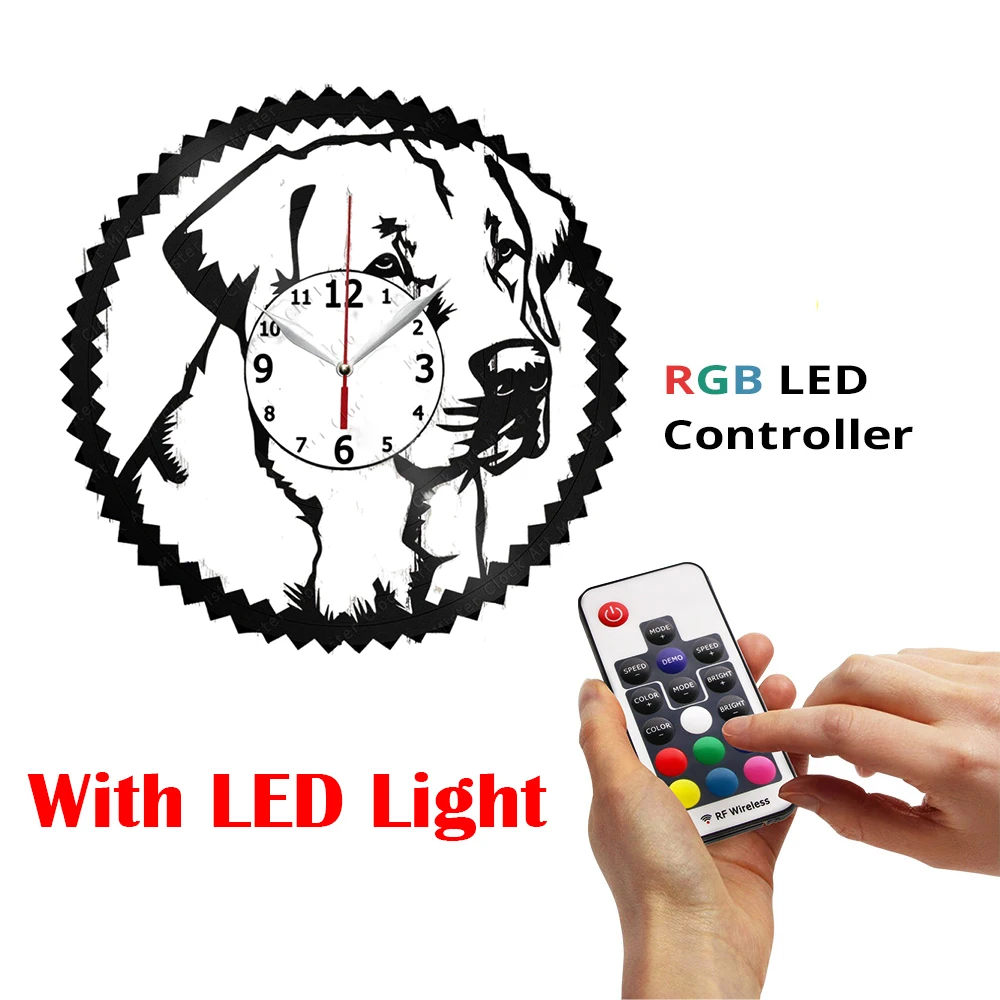 Часы настенные кварцевые в виде собаки с виниловой пластиной | Дом и сад