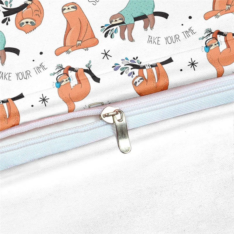 

Cartoon Sloth Pattern Home Textiles Bedding Set Soft Breathable Children Adult Bedclothes US EU Size Duvet Cover Pillowcase