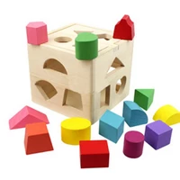 educational intelligence box easy to use universal hands on learning thirteen hole geometric shape matching block box for baby