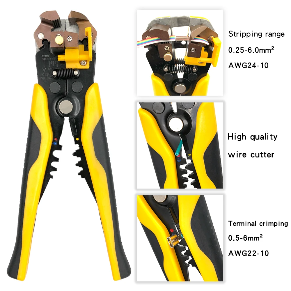 Wire Stripper Pliers Multifunctional Hand Tools HS-D1 /D2 0.25-6.0mm2  Cutter Cable Wire Crimping Electrician Repair Tools
