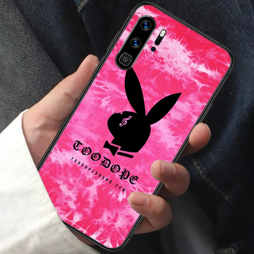 

Fashion Brand Play Rabbit Boy Phone Case For HUAWEI P 9 10 20 30 40 Lite smart Pro Z 2019 Nova 5T 6 7 i black Funda Trend Shell