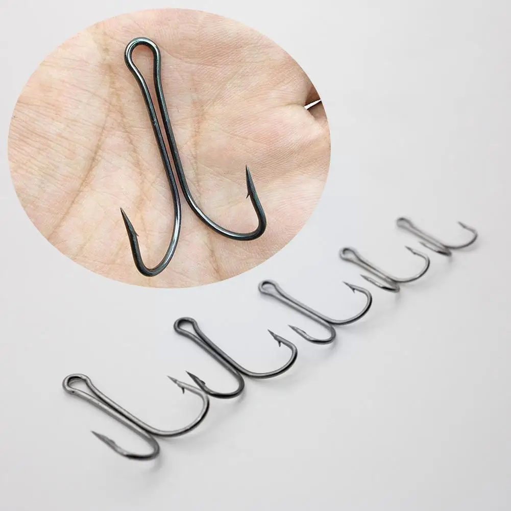 

50 шт., двойные крючки из высокоуглеродистой стали