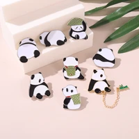 chinese panda brooch cute animal brooch metal badge costume props accessories bamboo giant panda fat collar pin