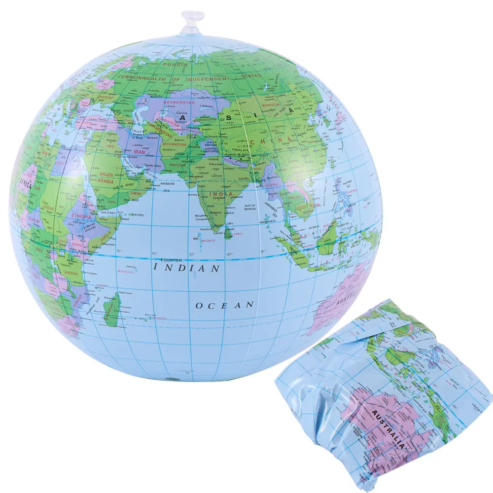 

1 PC 40CM Inflatable Globe World Earth Ocean Map Ball Learning Educational Toys for Kids Geography Educational Supplies