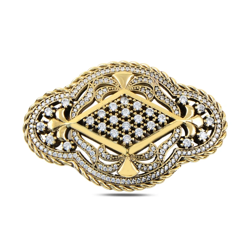 

Серебряная циркониевая брошь Silverlina