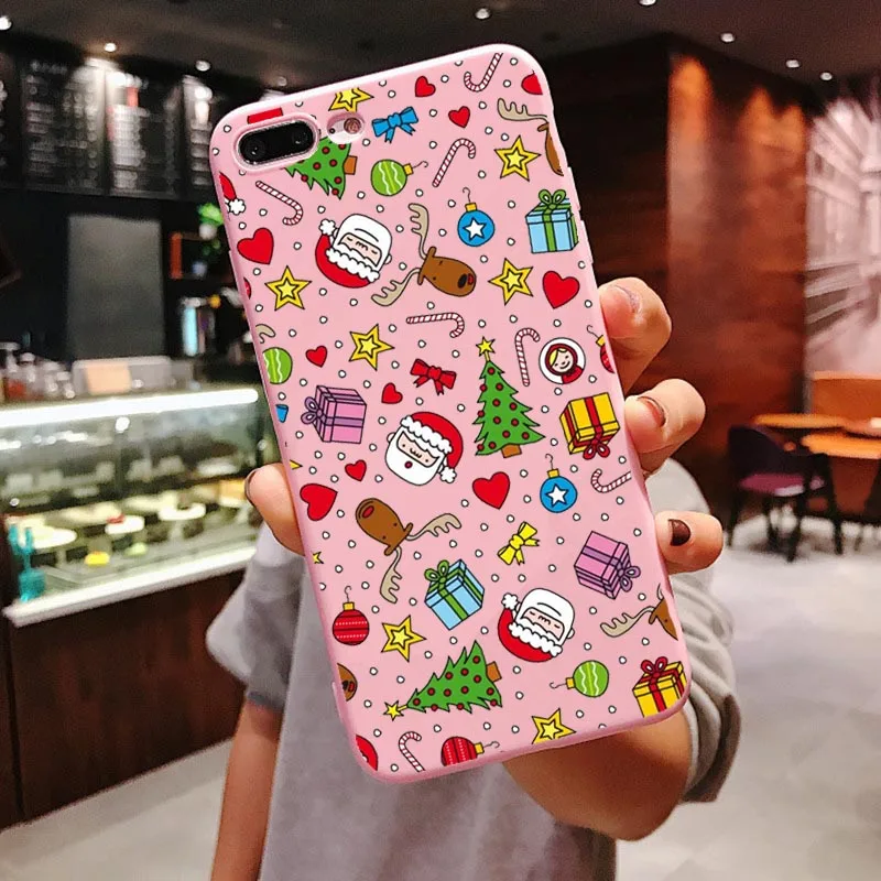 Веселый Рождественский чехол Vogue girl для iPhone 11 Pro Max новогодний розовый мягкий чехол для телефона с лосем для iPhone X 6 6S 7 8 Plus Xs XR XS MAX - Цвет: PINK TPU