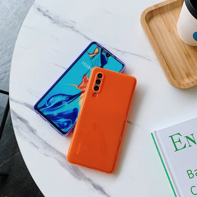 Флуоресцентный неоновый защитный чехол для телефона Huawei P40 Pro P20 P30 Lite Mate 30 Honor 20 Nova 7