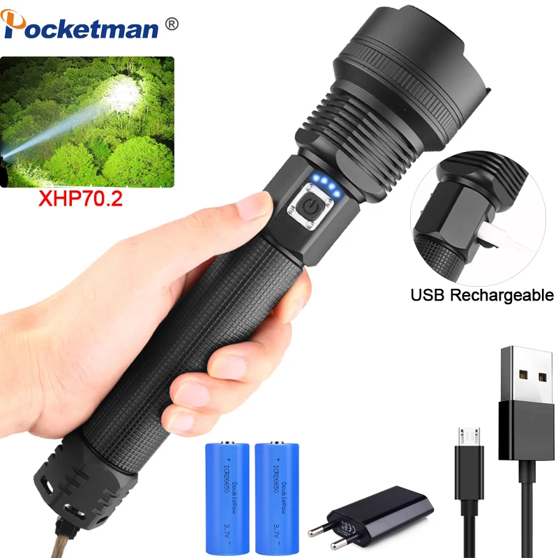 7000лм мощный светодиодный фонарь XHP70.2 перезаряжаемый фонарь XHP50 USB Zoom фонарь XHP70 охотничий фонарь для рыбалки 26650 18650
