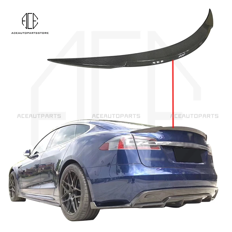 

Спойлер для заднего багажника из углеродного волокна, спойлер для крыла багажника Tesla Model S, спойлер для заднего багажника 2014 - 2019