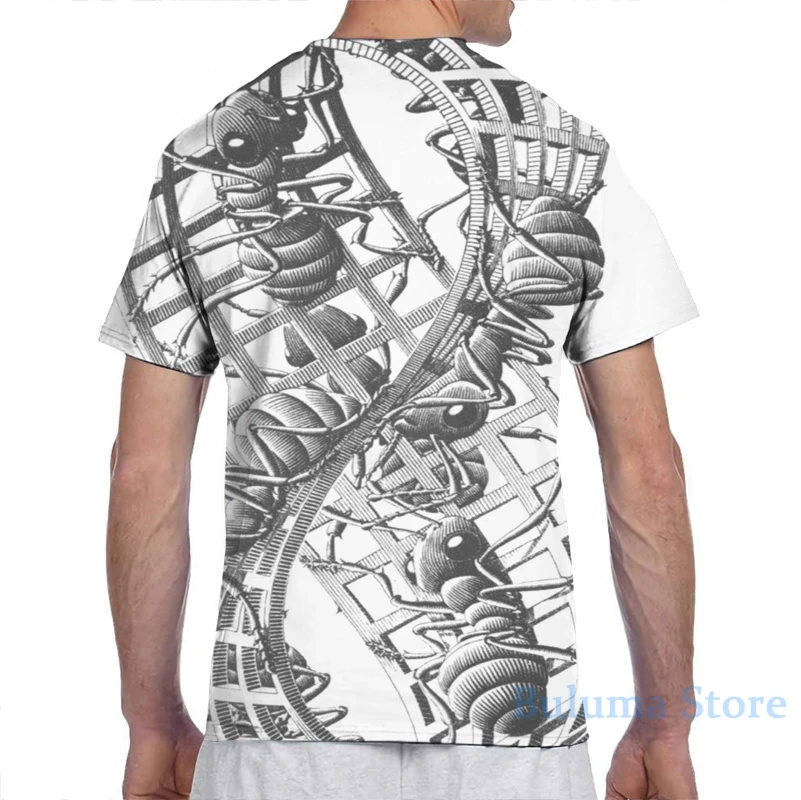 Escher Ants men T-Shirt women all over print fashion girl t shirt boy tops tees Short Sleeve tshirts | Мужская одежда