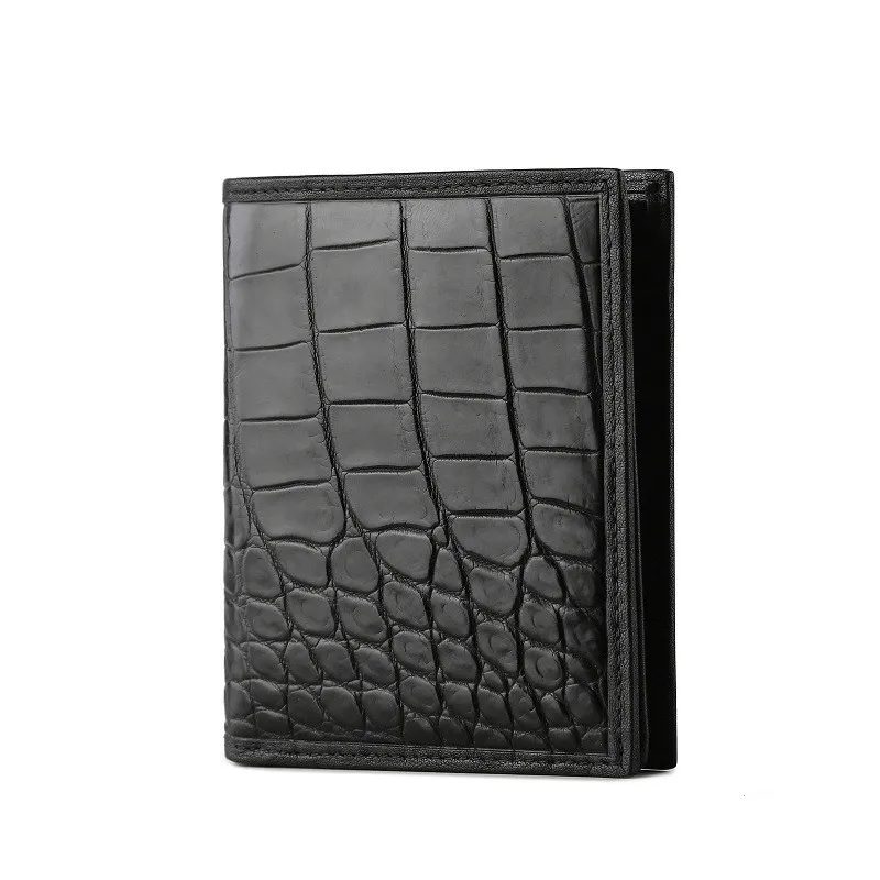 

New Design Crocodile Man mens Wallet Short Fund Genuine Leather Black Youth Thin Men's purses free shipping porte monnaie homme