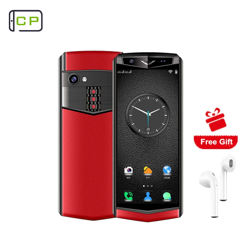 M17 Celular смартфон Android 8,1 металлический кожаный корпус лицо ID Мини Роскошные сотовые телефоны Dual Sim 3g ram 32ROM 4G LTE смартфон