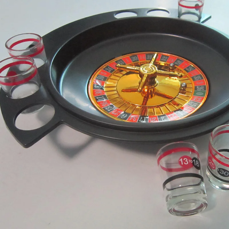 Novelty Gifts Russian Lucky Shot Party Games Roulette Drinking Game With 6 Glass Spin Wheel Portable Board For 2-3 Player | Спорт и