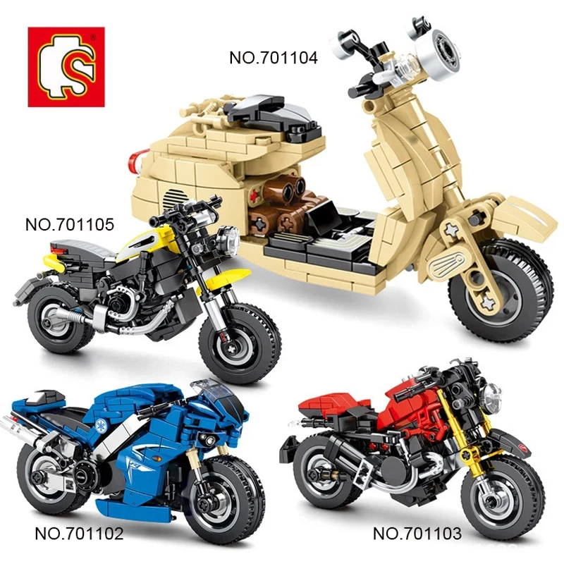 

SEMBO City классический механический мотоцикл автомобиль строительный блок для DIY Мотоцикл Грузовик кирпич обучающие игрушки для детей мальчик...