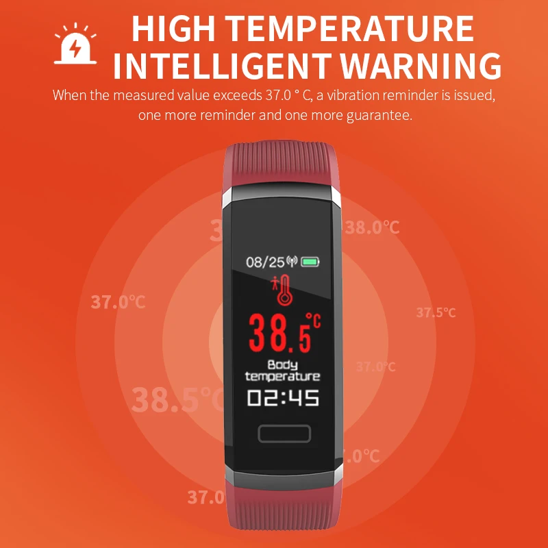 Wearpai T6 Bluetooth умные часы с экраном сердцебиения тела Температура фитнес-браслет
