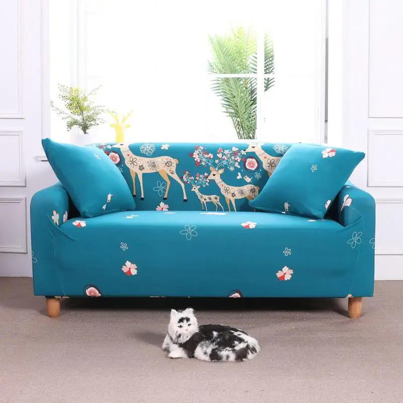 Секционные чехлы для диванов с принтом эластичные универсальные полиэфирные