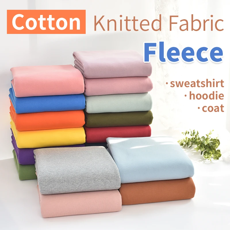 

hoodie sweatshirt fabric heavy weight knitted cotton fleece fabric for sweatshirt hoodie and coat 50*185cm/piece