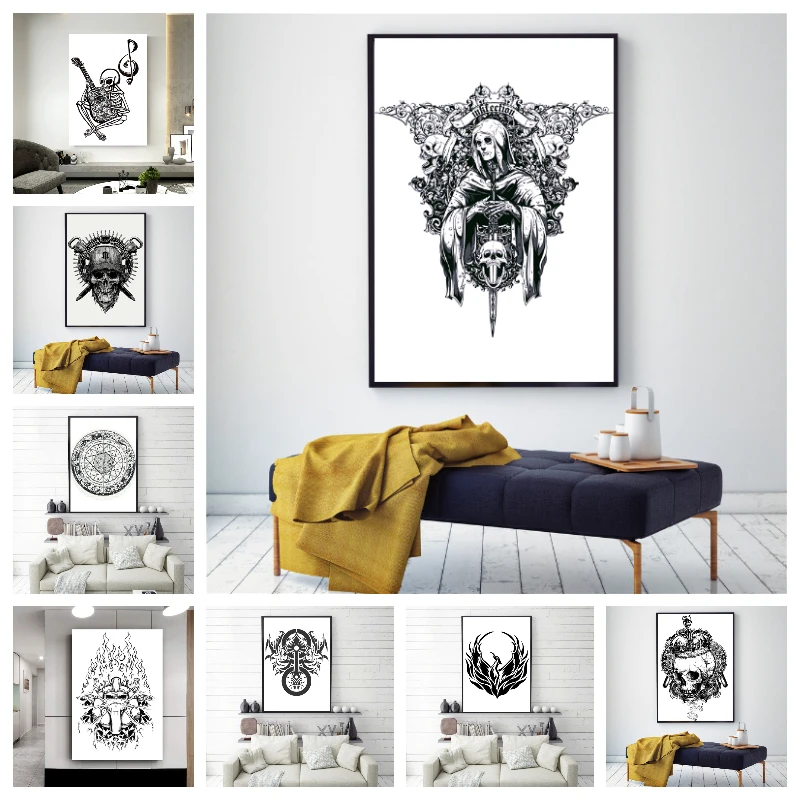 

Wall Art Canvas Painting Sugar Skull Inspirational Quote Print You Are Braver Prints Posters Decor Pictures for Home Decoration