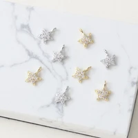 14k gold plated copper plated real gold small starfish zircon pendant diy hand made material accessories