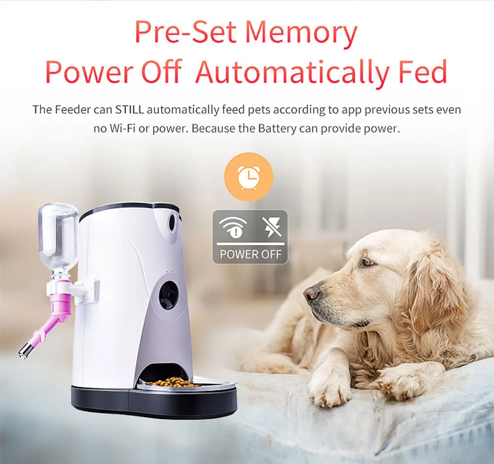 

Pet Automatic Feeder Smart Food Water Dispenser with HD Camera and Video Remote Surveillance For Dogs Cats