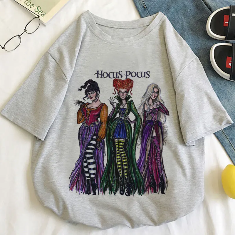 

Hocus Pocus Graphic Print T-shirt Women Harajuku Aesthetic White Tops Casual Tshirt 2022 Summer Fashion Halloween Female T Shirt