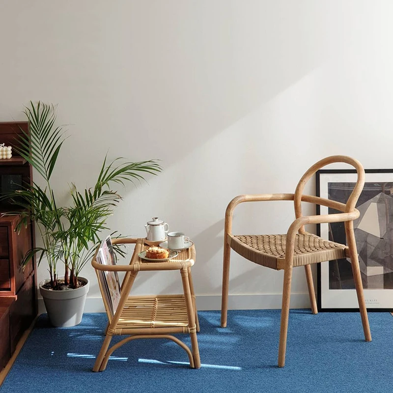 Маленький журнальный столик MIDOSHARK ручной работы с корзиной для хранения | Мебель