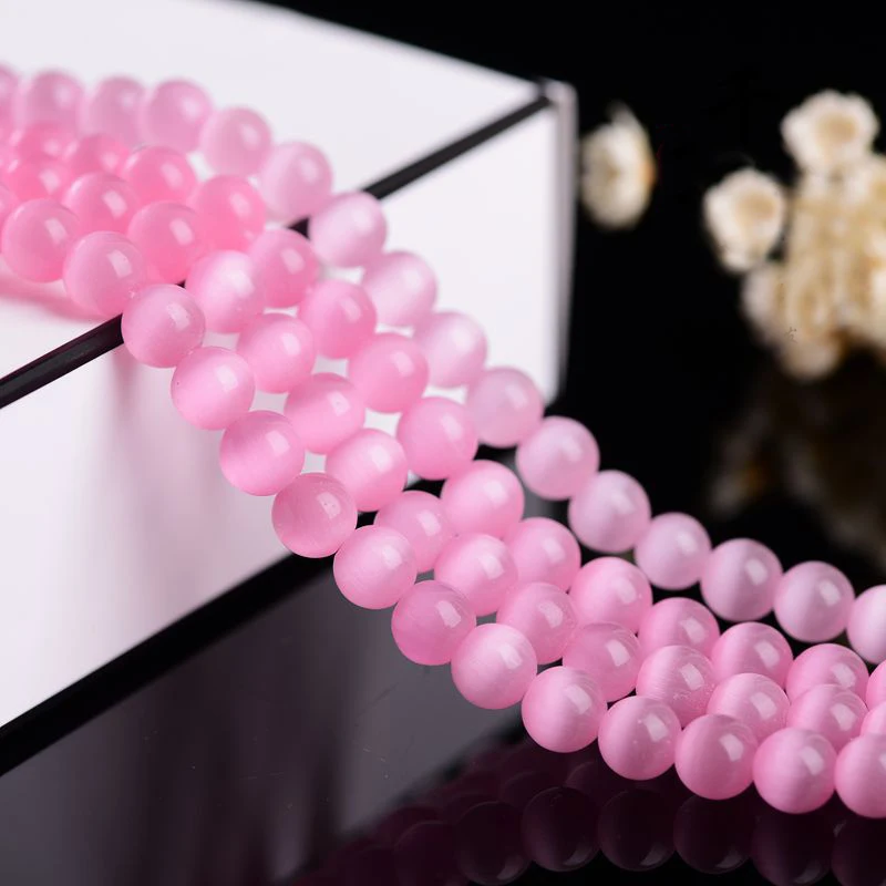 Женские круглые бусины с опалом SAEN стеклянные кошачий глаз 4/6/8/10/12 мм для