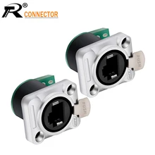 10pcs/lot RJ45 Female Socket RJ45 Waterproof Aviation with PCB Board Audio Computer Network Connectort Ethernet Network 8P8C