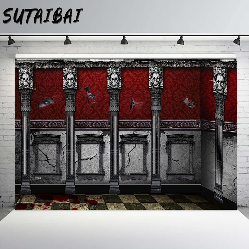 

Halloween Backdrop Photography Background Gothic Mansion Room Scene Banner Haunted House Party Decor Child Portrait Photocall