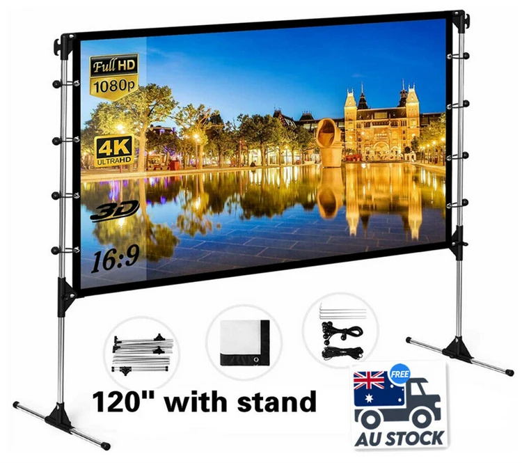 Экран для проектора MESEVEN с подставкой экран HD 100/120 дюймов 16:9 задний и