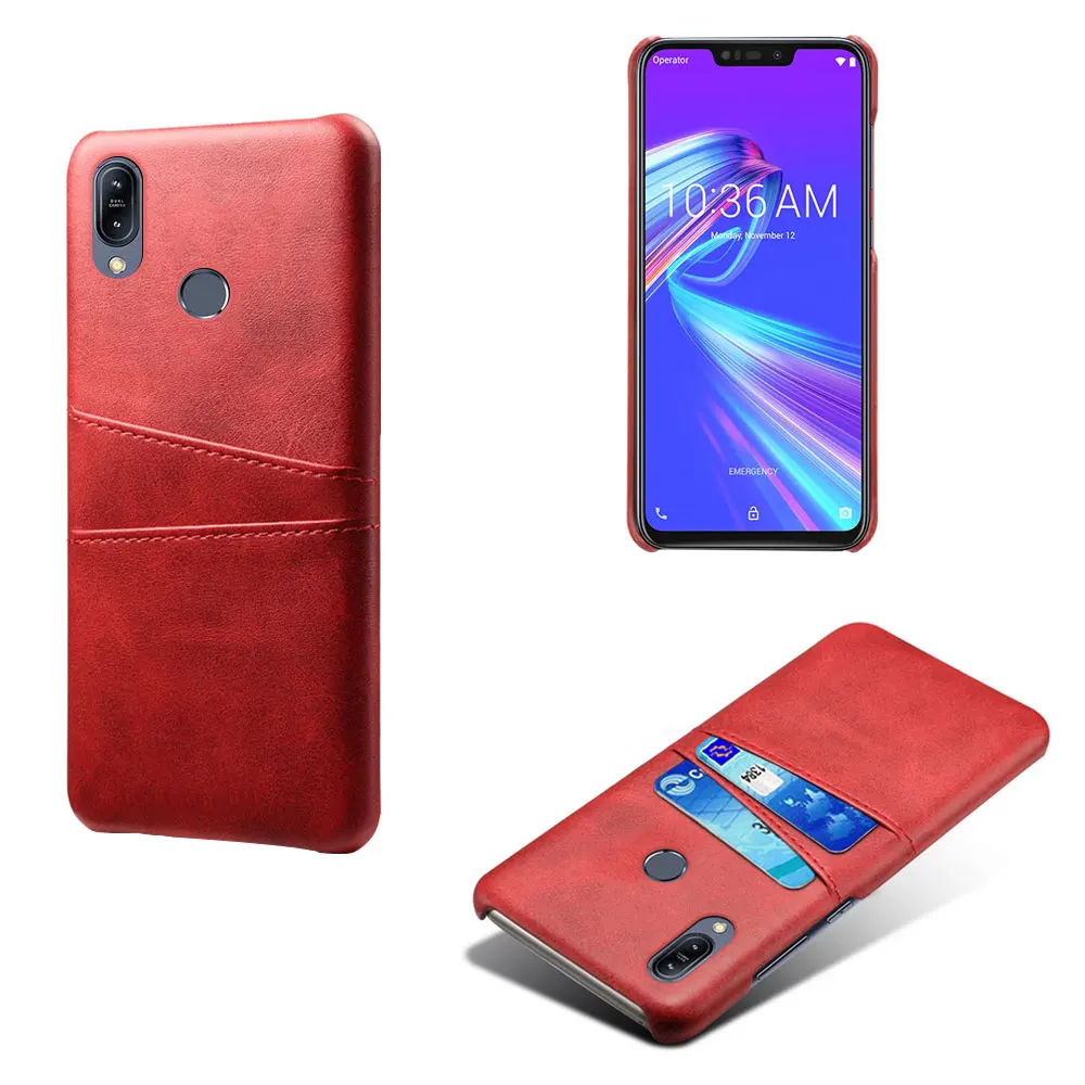 Кожаный держатель для карт чехол для телефона для ASUS ZC600KL ZB601KL ZB602KL ZA551KL ZB631KL ZB633KL ZB634KL из искусственной кожи чехол для ASUS ZB631KL - Цвет: Case-Red