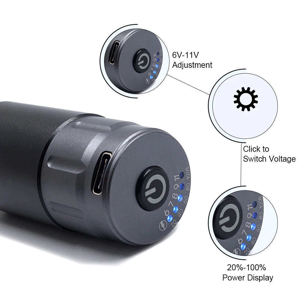 Новый перезаряжаемый беспроводной блок питания для татуировок BMX 2021 с