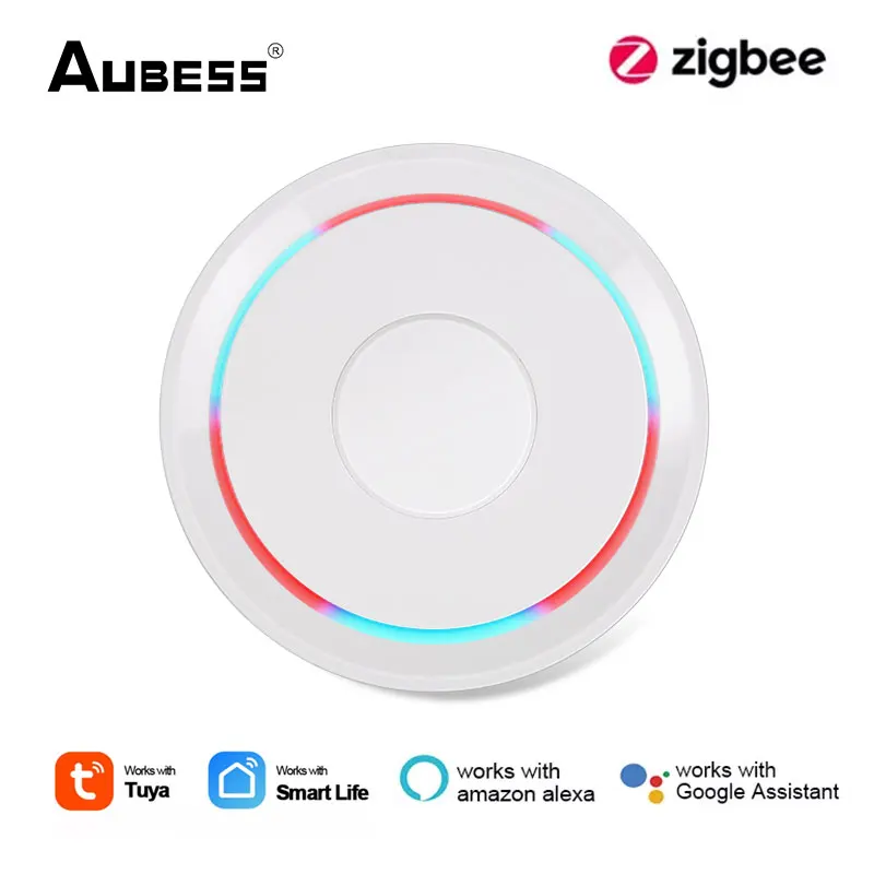

Умный шлюз Aubess ZigBee Hub, хаб с управлением через приложение для умного дома, работает с приложением Alexa Google Home Tuya, однорежимный шлюз для умного д...
