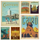 Постер из крафт-бумаги, серия путешествий со всего мира, пейзаж, Южная Африка, Каир, Древний Египет, наклейка с пейзажем на стену для дома и бара для декора
