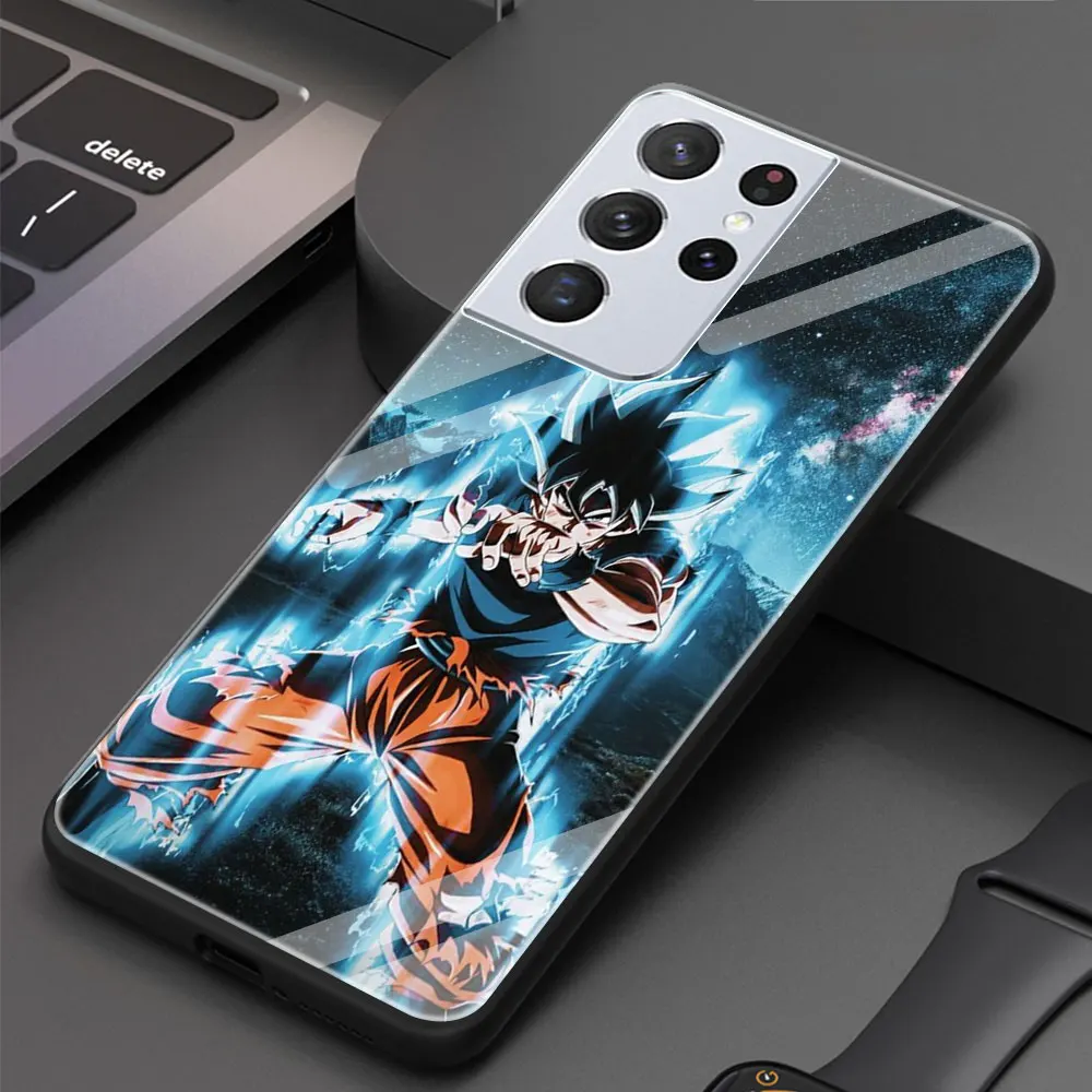 

DBZ Anime Glass Cover for Samsung Galaxy S20 FE S21 S20 Ultra S10 Lite S10E S9 S8 Plus Luxury Soft Edge Case Shell