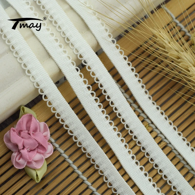 #1749 сырец белого цвета на резинке отделка из кружева 8 метров/лот эластичные