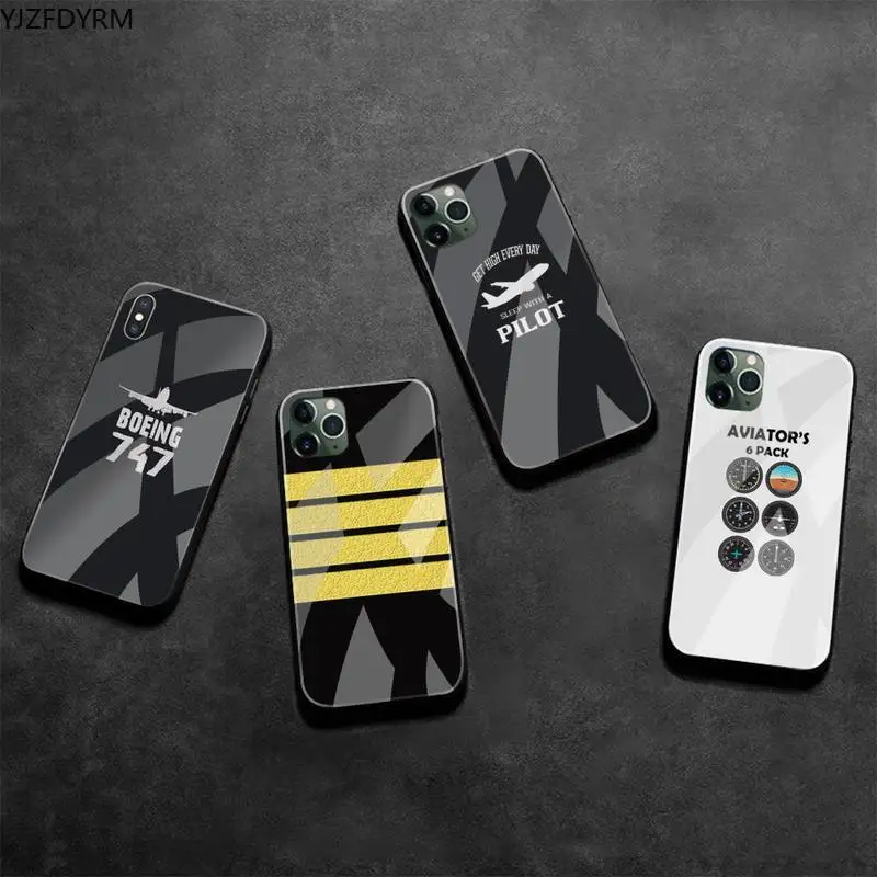 Чехол для телефона KPUSAGRT Airplane Pilot Epaulett из закаленного стекла iPhone 11 Pro XR XS MAX 8X7 6S 6 Plus SE