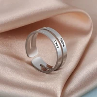 sipuris custom double name ring for family women personalized stainless steel couple lovers ring fashion jewelry family gift new