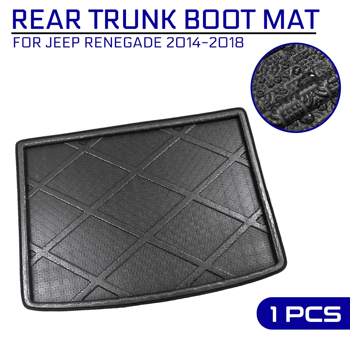 

Car Floor Mat Carpet For Jeep Renegade 2014 2015 2016 2017 2018 Rear Trunk Anti-mud Cover