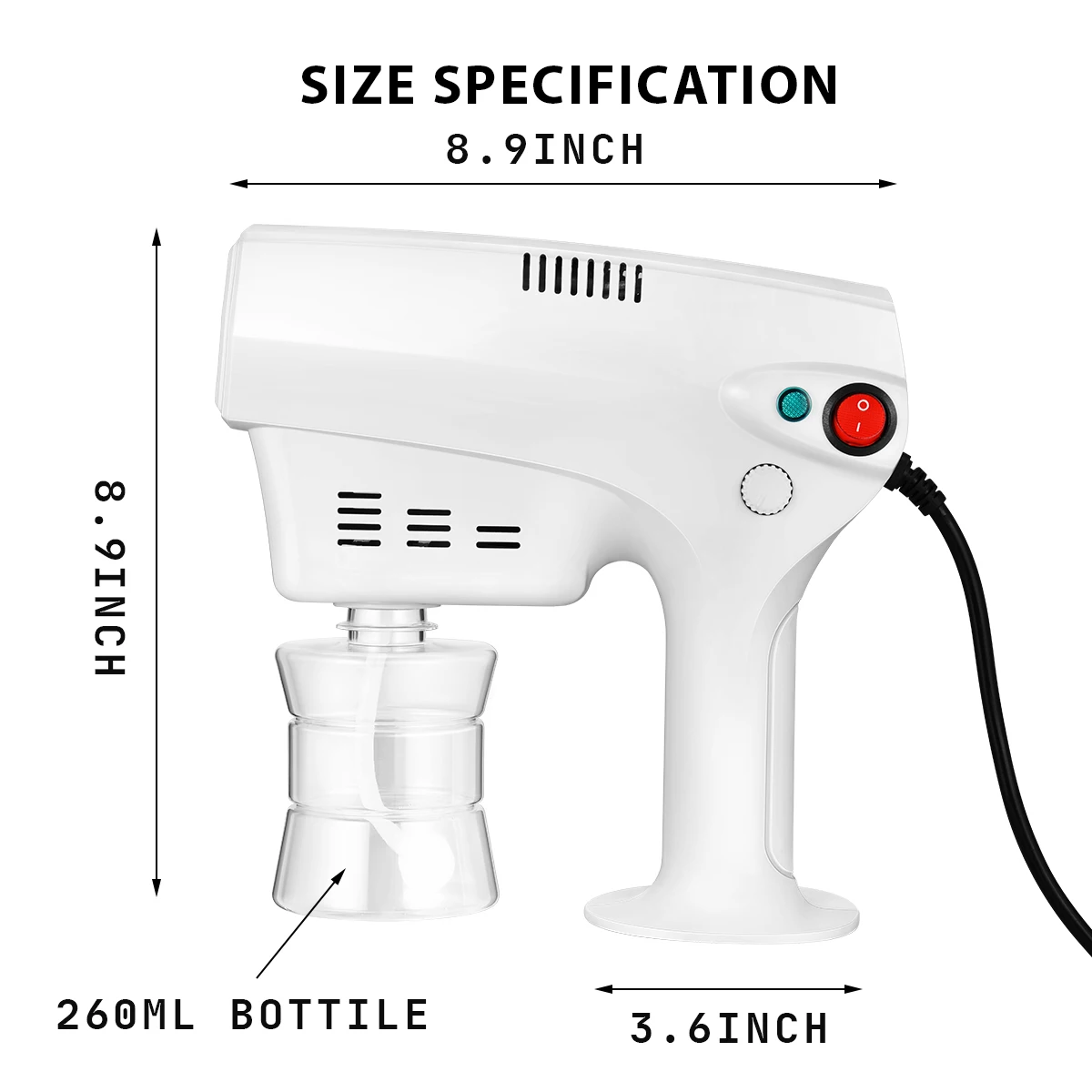 

Mini 2 In 1 Handheld 1200W Sprayer Disinfects Blue Light Nano Steam Spray Gun Sterilizing Nano Spray Gun For Home Office