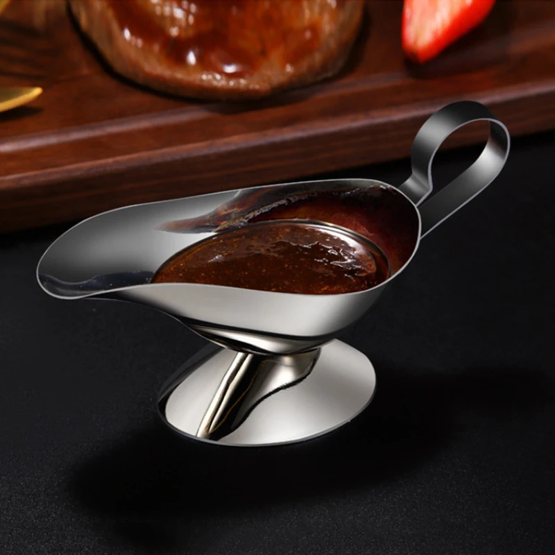 1 шт. с соской рот чашки соус ведро Нержавеющая сталь сок лодка соусник Овальный