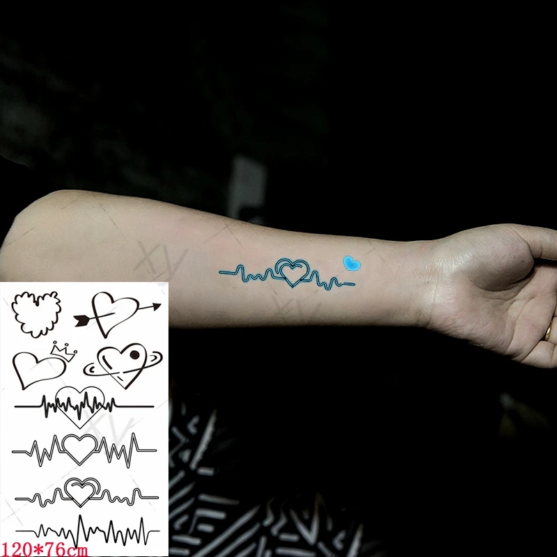 

Tattoo Stickers Luminous Kids Girl Temporary Fake Tattoos Glow Paste on Face Arm Leg for Women Men Body Art Couples Love Sticker