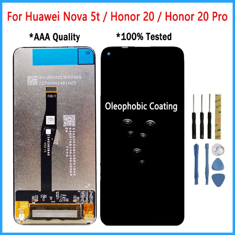ЖК дисплей для Huawei Honor 20 6 26 дюйма сенсорный экран с дигитайзером в сборе Nova 5T